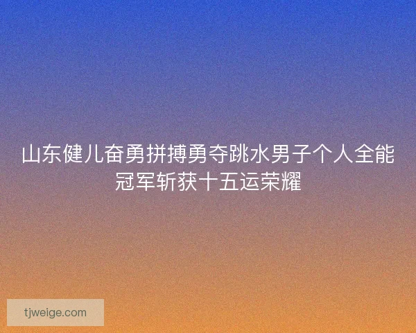 山东健儿奋勇拼搏勇夺跳水男子个人全能冠军斩获十五运荣耀 山东健儿奋勇拼搏勇夺跳水男子个人全能冠军斩获十五运荣耀